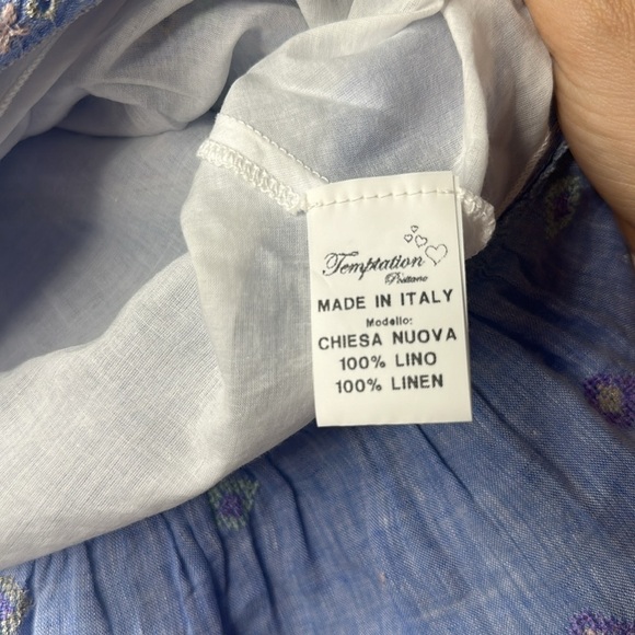🔥 TEMPTATION POSITANO Chiesa Nuova embroidered Linen skirt MADE IN ITALY small - Picture 5 of 11